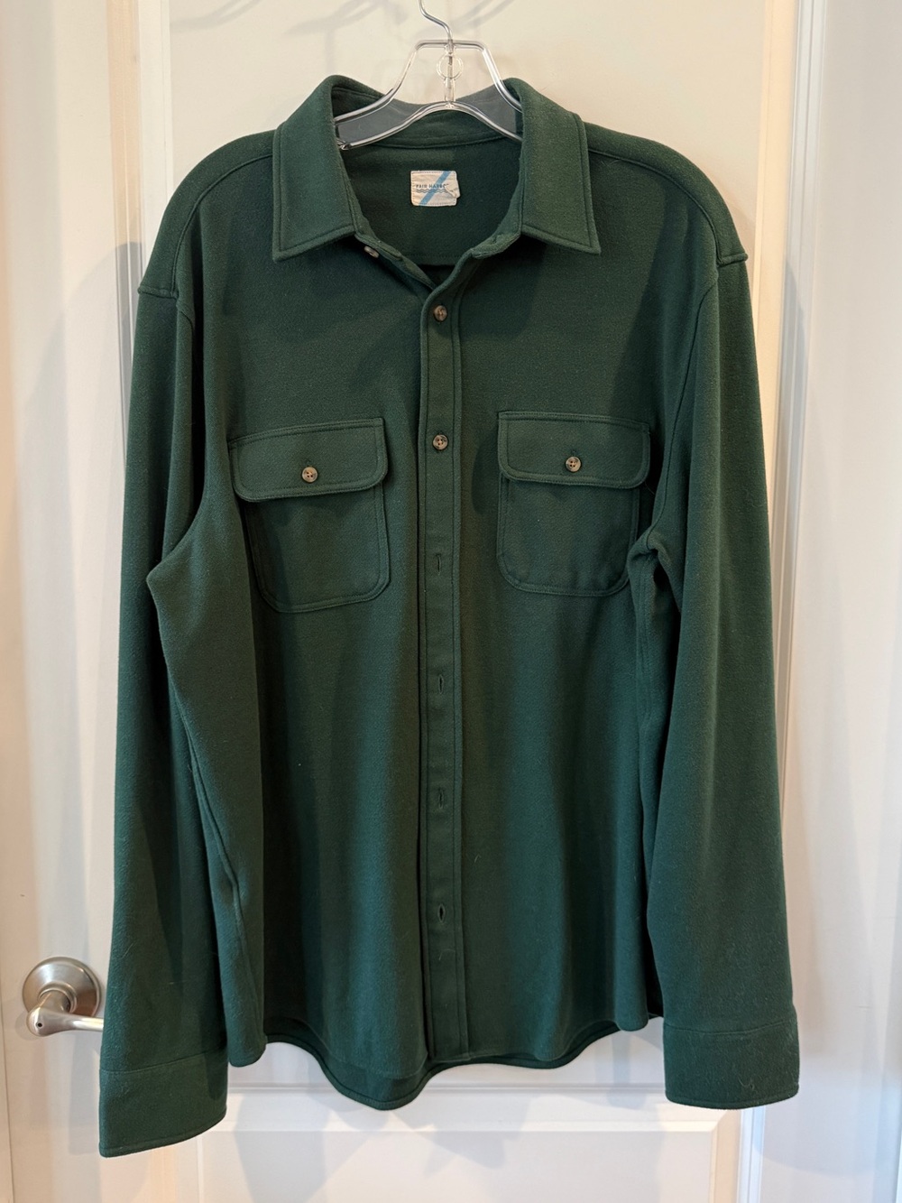 Fair Harbor Forest Green Button-Up Fleece Jacket